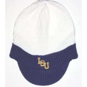 LSU Tigers NCAA Reebok Billed Waffle Knit Beanie Hat  