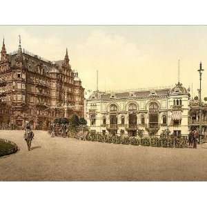  Vintage Travel Poster   Alster Pavillion and Hotel Hamburg 