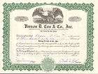 Vernon D. Cox & Co. Pennsylvania stock certificate Fr