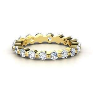  Dot Dash Band, 14K Yellow Gold Ring with Diamond: Jewelry