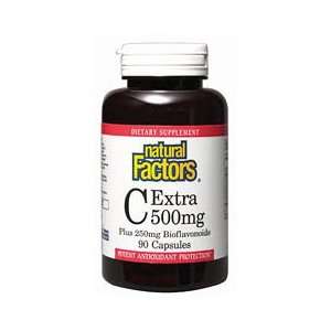  Natural factors vitamin c extra 500mg 90 capsules: Health 