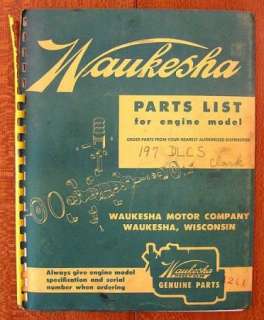 WAUKESHA Diesel Engines & Parts List For Engine Model  