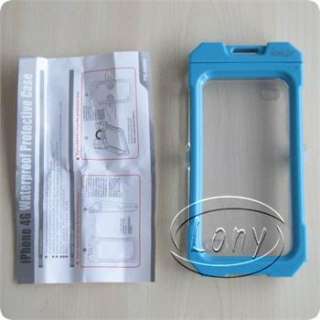 WaterProof Hard Blue Case Cover for Apple iPhone 4G 4  