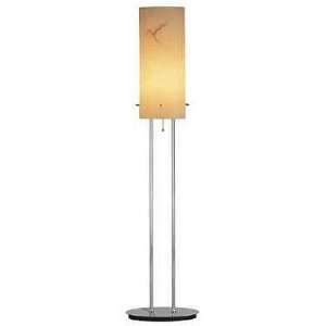  62H AMBER FLOOR LAMP W/BRUSHED STEEL