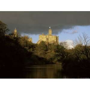 Warkworth Castle and River Coquet, Near Amble, Northumberland, England 