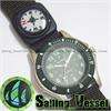   Green Mens Quartz Wrist Watch NEW + CANVAS + NIGHT VISION EL + COMPASS