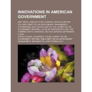  Innovations in American government: are there lessons to 