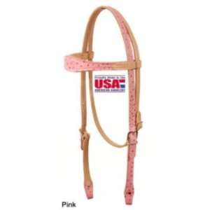  American Saddlery Scalloped Ostrich Headstall Turq Pet 