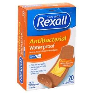  Rexall Antibacterial Waterproof Adhesive Bandages   20 ct 