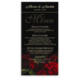  250 Wedding Menu Cards   Red Red Wine Roses Office 
