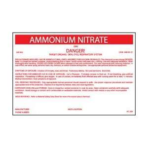 HC209P   Container Labels, Ammonium Nitrate , 6 1/2 X 10, Pressure 