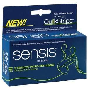 Sensis Sensis Micro Dot Rib lubricated Latex Condoms 12 ct (Quantity 