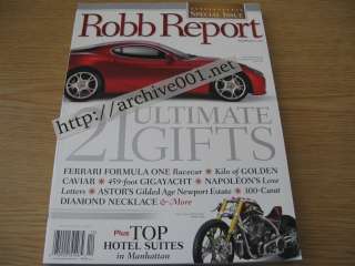 Robb Report 2008 LOT Jan Feb Mar Apr Luxury Magazine Collection Dec 