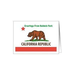  California   City of Baldwin Park   Flag   Souvenir Card 