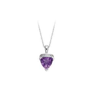    Amethyst and Diamond Fashion Pendant in 10K White Gold Jewelry