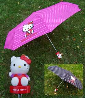 Schirm gepunktet mit HELLO KITTY Griff Ø 100 cm Kinder Regenschirm 