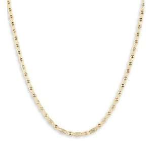    14k Tri Color Gold Valentino Chain Link Necklace 2.7mm Jewelry