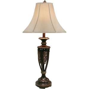  Antique Bronze Table Lamp With Bell Shade: Home 