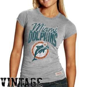 Shirts : Mitchell & Ness Miami Dolphins Ladies Ash Juniors Vintage 