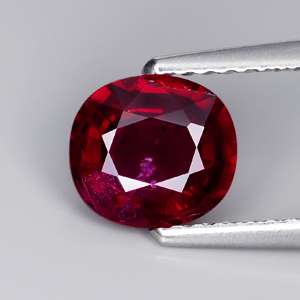 AIGS CERTIFIED 1.43ct Oval UNHEATED UNTREATED Top Deep Red RUBY 