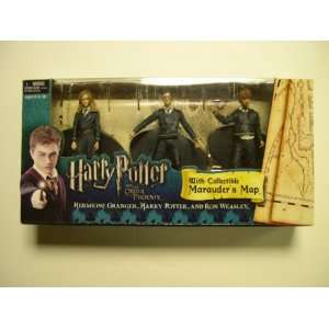   figures (Hermione, Harry, Ron) with Marauders Map: Toys & Games