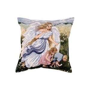 Vigilant Guardian Angel with Children Decorative Throw Pillow 17 x 