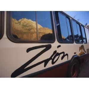  Propane Driven Shuttle Bus in Zion National Park Stretched 