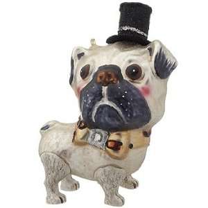  Pug   Red Top Hat Christmas Ornament