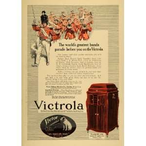 1916 Ad Victrola XVI Victor Nipper Marching Band WWI   Original Print 