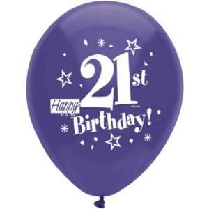  Happy 21st Birthday Party Balloons (8 Count)   Assorted 