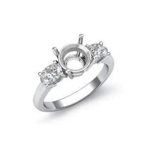  0.50CT Round Diamond 3 Stone Anniversary Ring Setting, F 
