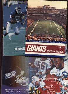 1977/87 New York Giants NFL Media Guides 4 Different NRMT  
