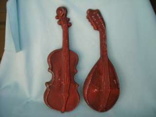 Violin Mandolin Metal Wall Hangings Vintage Retro Decor  