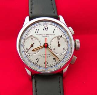 1950s CUERVO Y SOBRINOS CLASSIC CHRONOGRAPH MANUAL WIND  