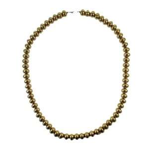  Smooth Deep Gold Plated Bead Necklace   Fashion Necklace 