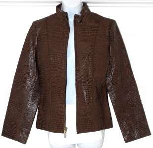 New Victorias secret Moda Leather Coat Jacket Brown M  