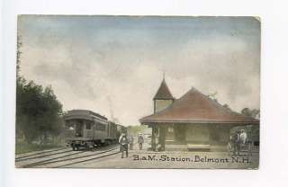 Belmont NH B&M Railroad Train Station Depot Postcard  