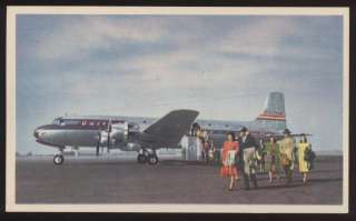 Postcard EARLY UNITED AIRLINES PLANE 1940S  
