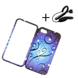  Apple iPhone 4 / 4s BLUE SHOOTING STAR SWIRLS COVER CASE 