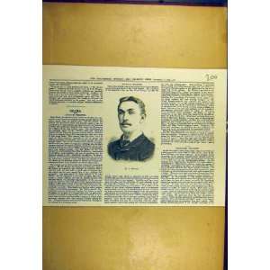  1884 Portrait Newham Sporting Dramatic News Print