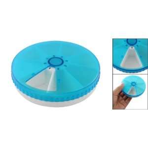  Marked 0 7 Arabic Number Pill Rotating Cover Storage Blue 