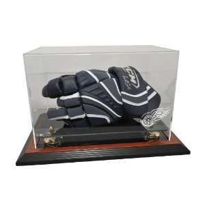 com Hockey Player Glove Display Case, Brown   Detorit Red Wings   NHL 