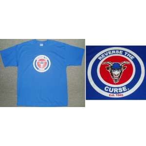 Reverse The Curse   Cubs Billy Goat Blue T Shirt  Sports 
