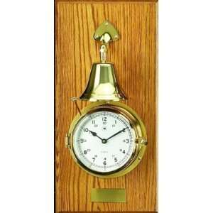  Brass Quartz Striking Clock w/ Bell on Oak