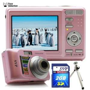  Pink 8MP 2.5 LCD Digital Camera, 3x Optical zoom (SVP 2GB High 