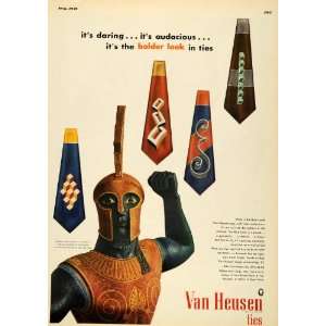  1949 Ad Van Heusen Ties Bold Look Etruscan Warrior Art 