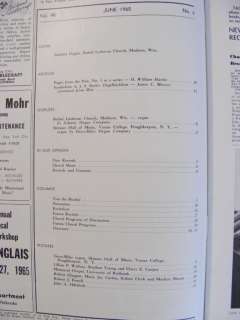 June 1965 Vintage American Organist Magazine Pipe Organ  
