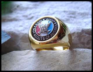 AJS © 24ct GOLD RING EAGLE SCOUT BOY SCOUTS BSA   M3G  