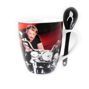  Box mug Johnny Hallyday + red spoon.
