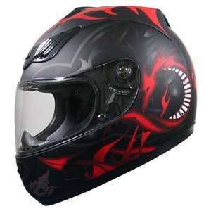  Hawk Dragon Full Face Helmet   Red and Black   Large 